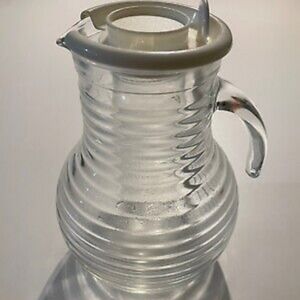 Crate & Barrel ribbed pitcher w/ insert